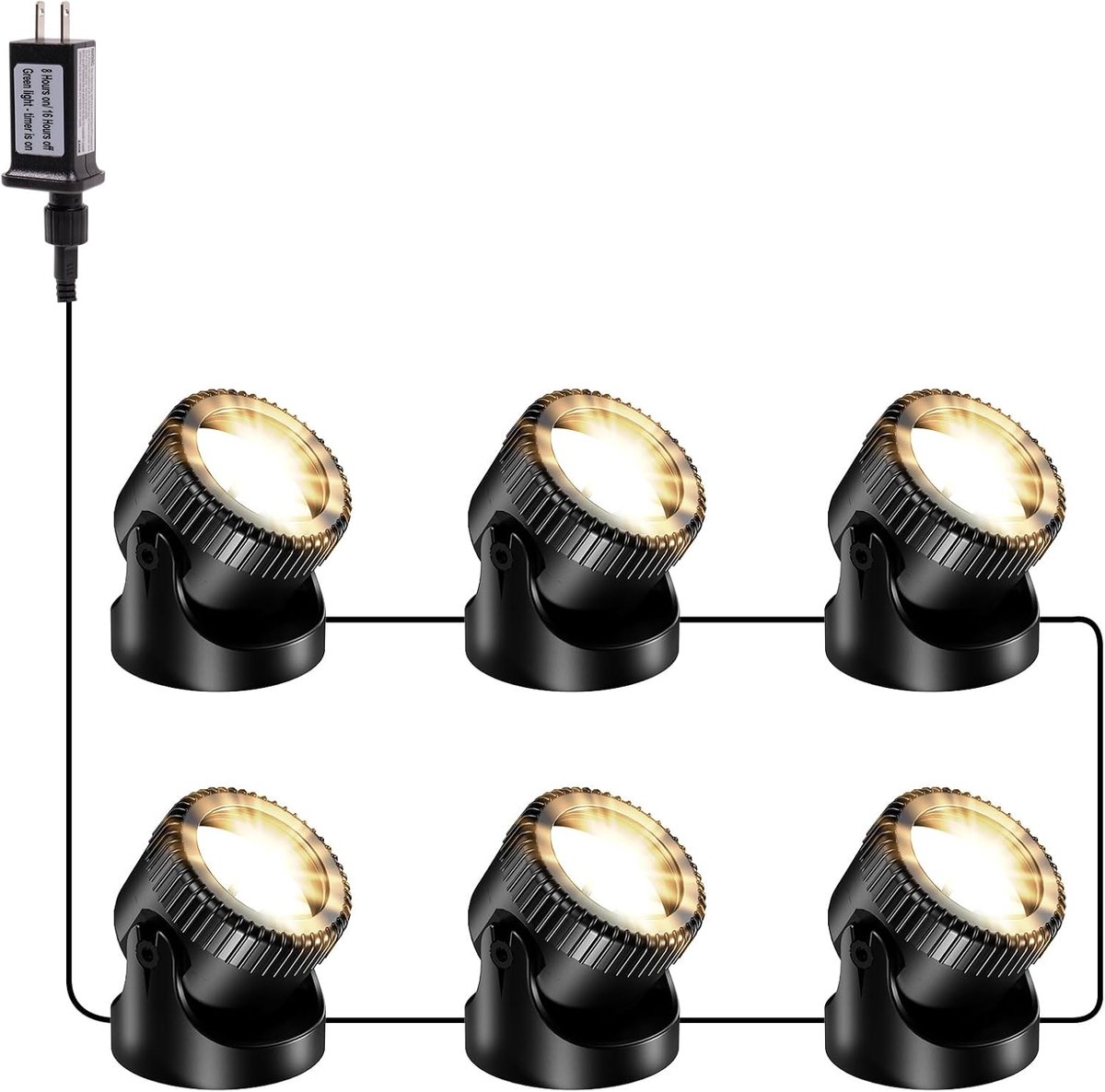 POPOSOAP Vijververlichting-6-in-1 warmwitte onderwater-ledspot-IP68-waterdichte tuinverlichting-dompelspots voor vijver-tuin-terras-fontein-zwembad-waterval[Energieklasse C]