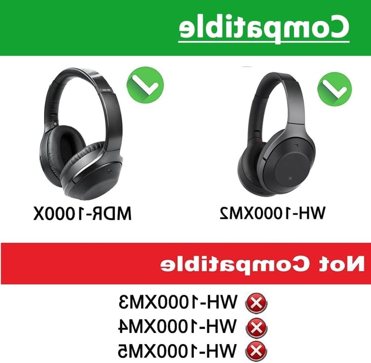 Vervangende oorkussens voor over-ear hoofdtelefoons, leerachtige bekleding voor comfort en geluidsisolatie