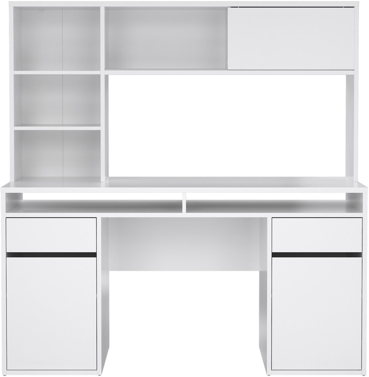Giga Living Kantoorbureau Function Plus - Wit Hoogglans - 149x48x156cm