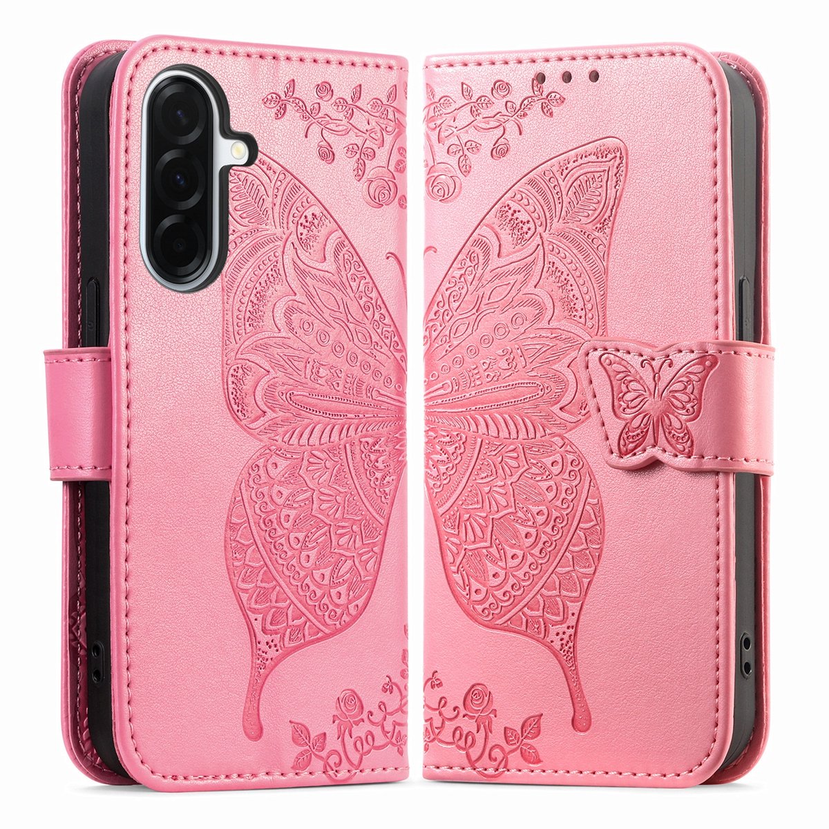 Coverup Hoesje - Geschikt voor Samsung Galaxy A27 Hoesje - Coverup Vlinder Book Case - Roze