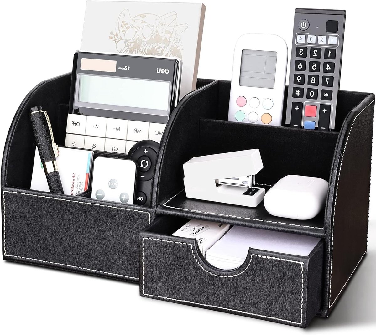 Elegante PU Leren Bureau Organizer Set met Pennenhouders en Opbergpot voor een Georganiseerde Werkplek