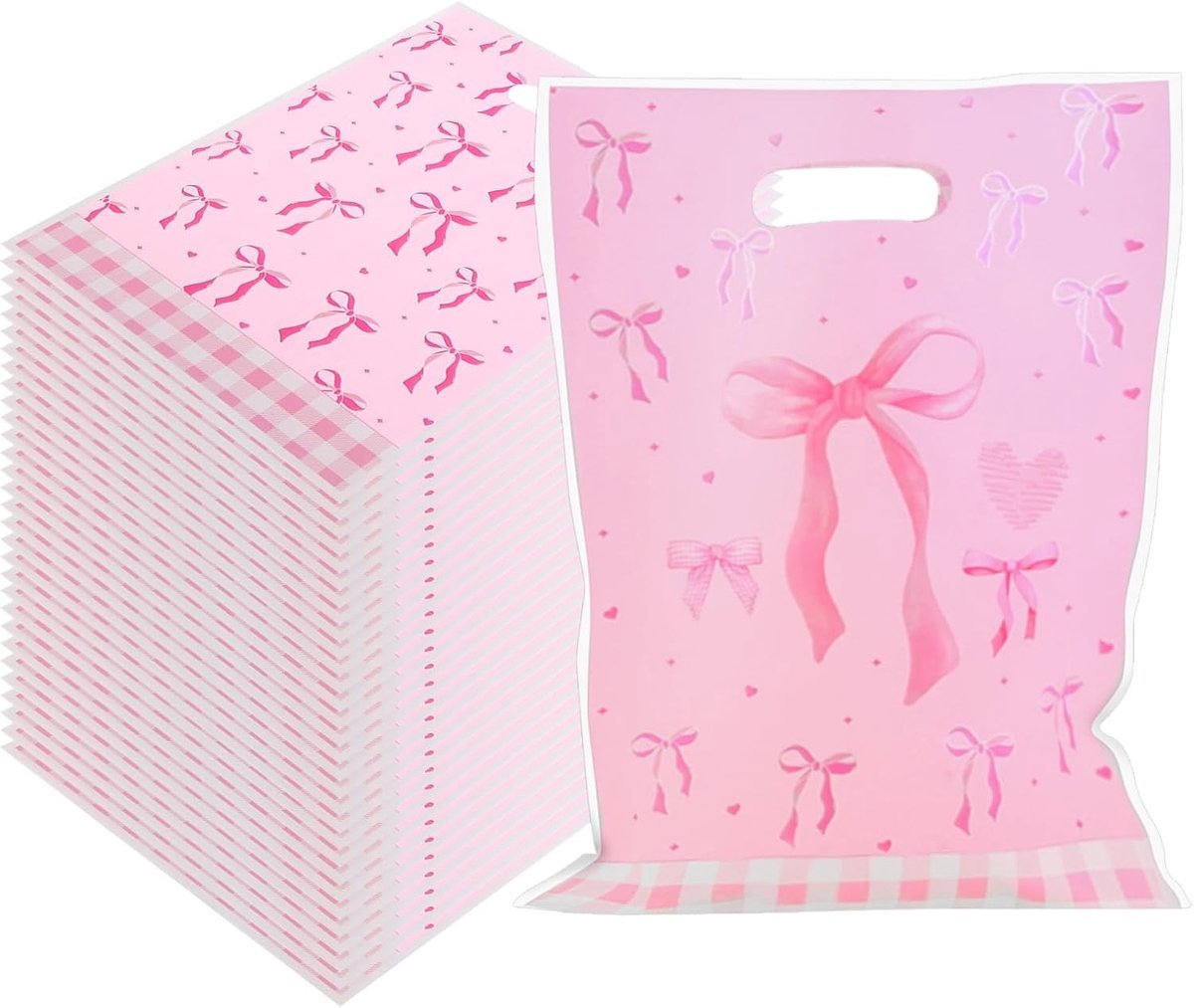 Roze Geschenktassen met Strik - 50 Stuks, Ideaal voor Feestjes, Verjaardagen en Cadeaus