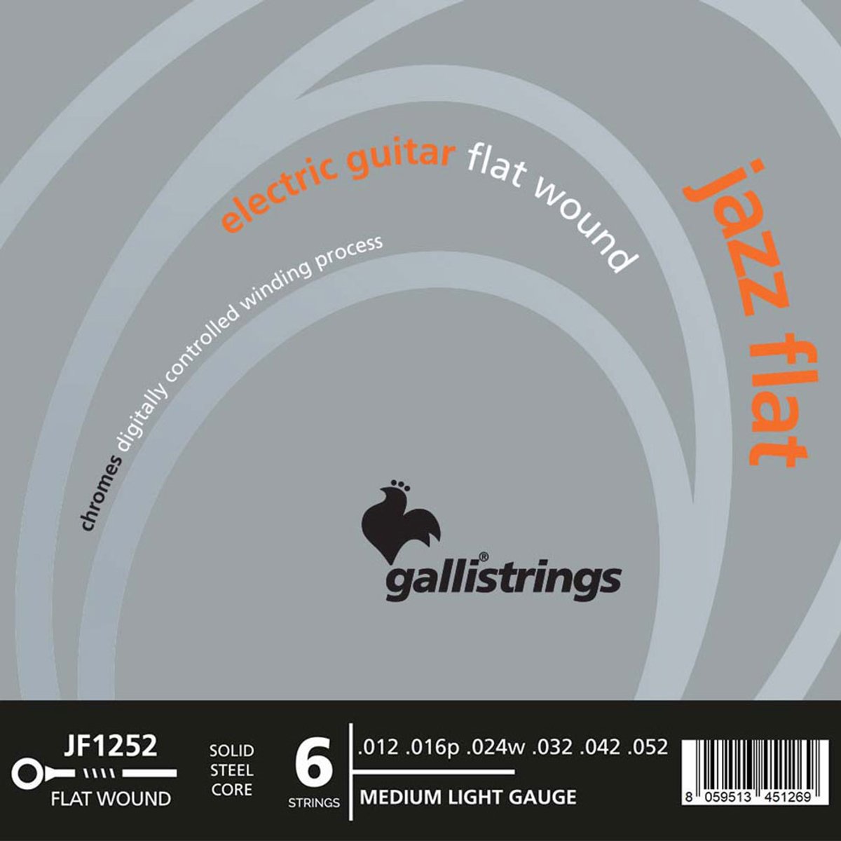Galli JF-1252 Jazz Flat Flatwound Elektrische Gitaarsnaren (12-52) Medium Light