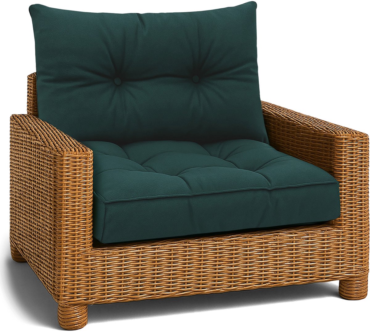 Kussen Lounge Tuinmeubelen - Zitkussen 60x60 cm Rug Rattan Ideaal voor balkon terras loungeset buiten comfort vulling dik duurzaam Groente
