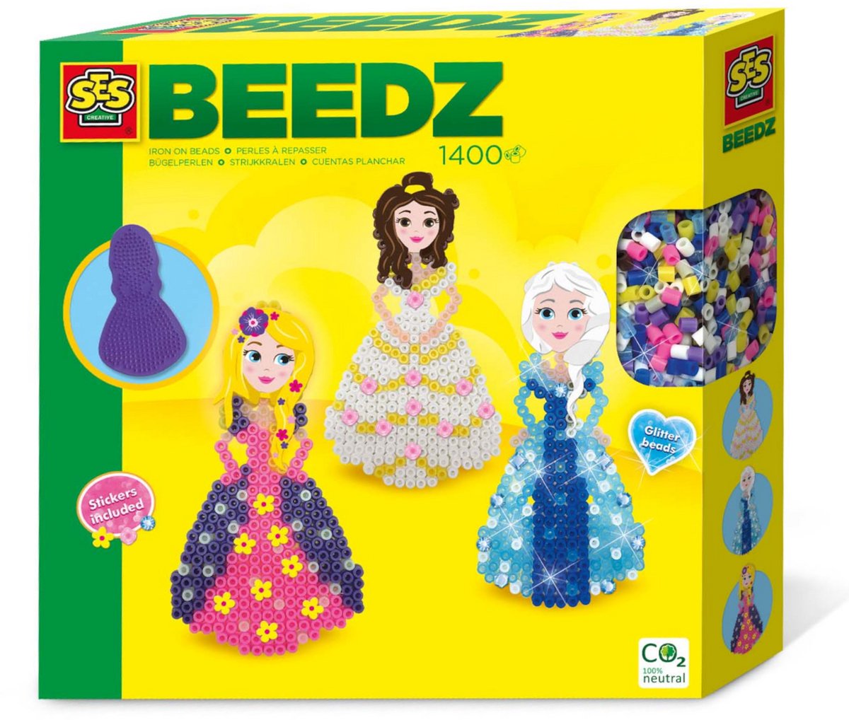 SES Creative Beedz Strijkkralen Set - Prinsessen - Voor Meisjes vanaf 5 Jaar - 1400 Stuks - Knutselen - PVC-Vrij - Schoencadeautjes Sinterklaas — cadeau in Spellen & Speelgoed - foto 7