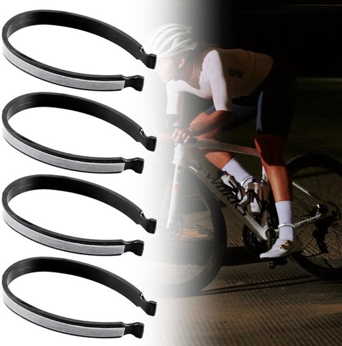 MTTProducts - Veiligheidsclips voor fiets, reflecterend materiaal