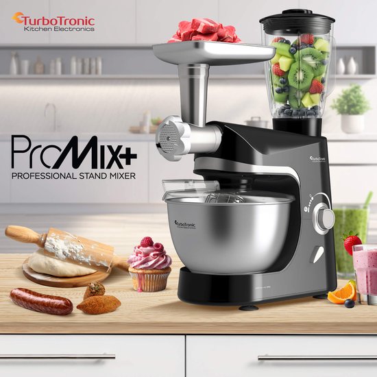 TurboTronic TT-006 / Keukenmachine - Staande Keukenmixer- keukenrobot -Foodprocessor - 5 Liter - 2000W - Zwart van TurboTronic — afbeelding 3