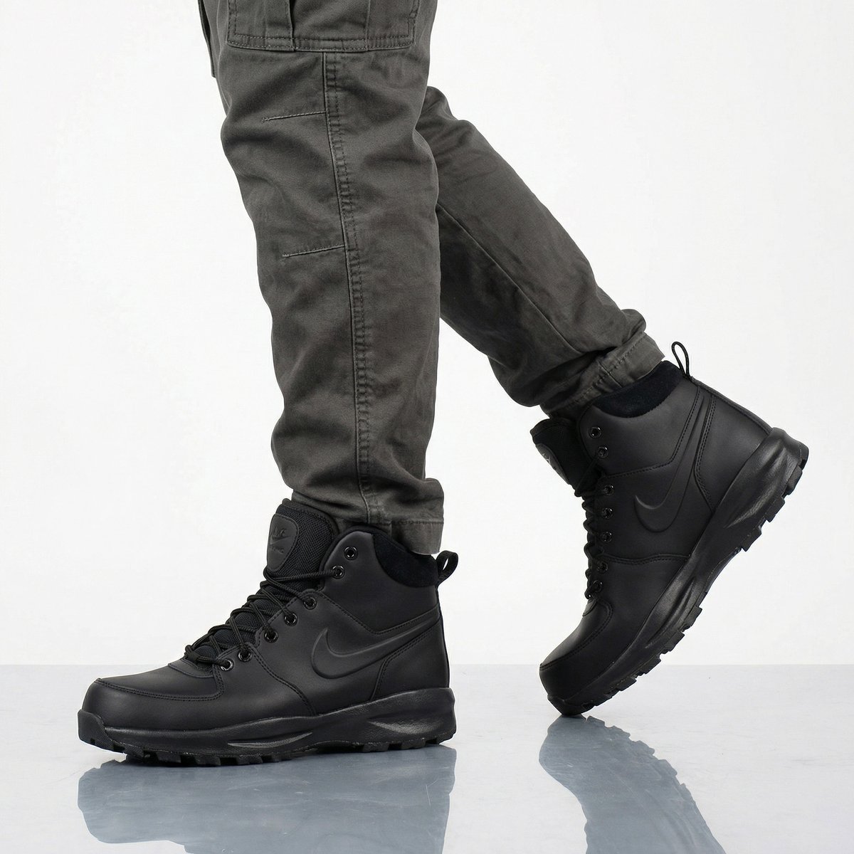 Nike Manoa Leather Heren Outdoor Schoenen Boots Laarzen HF7095-001 Zwart