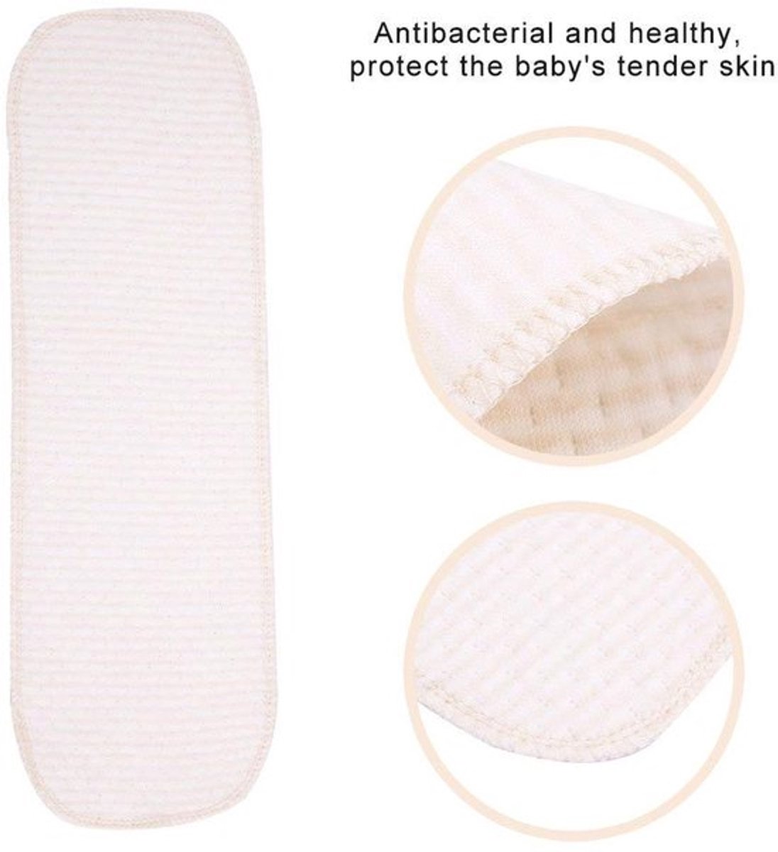 Dailygoods- Baby Luiers 10 Stuks - Wasbaar - Ademend Katoen - Antibacterieel
