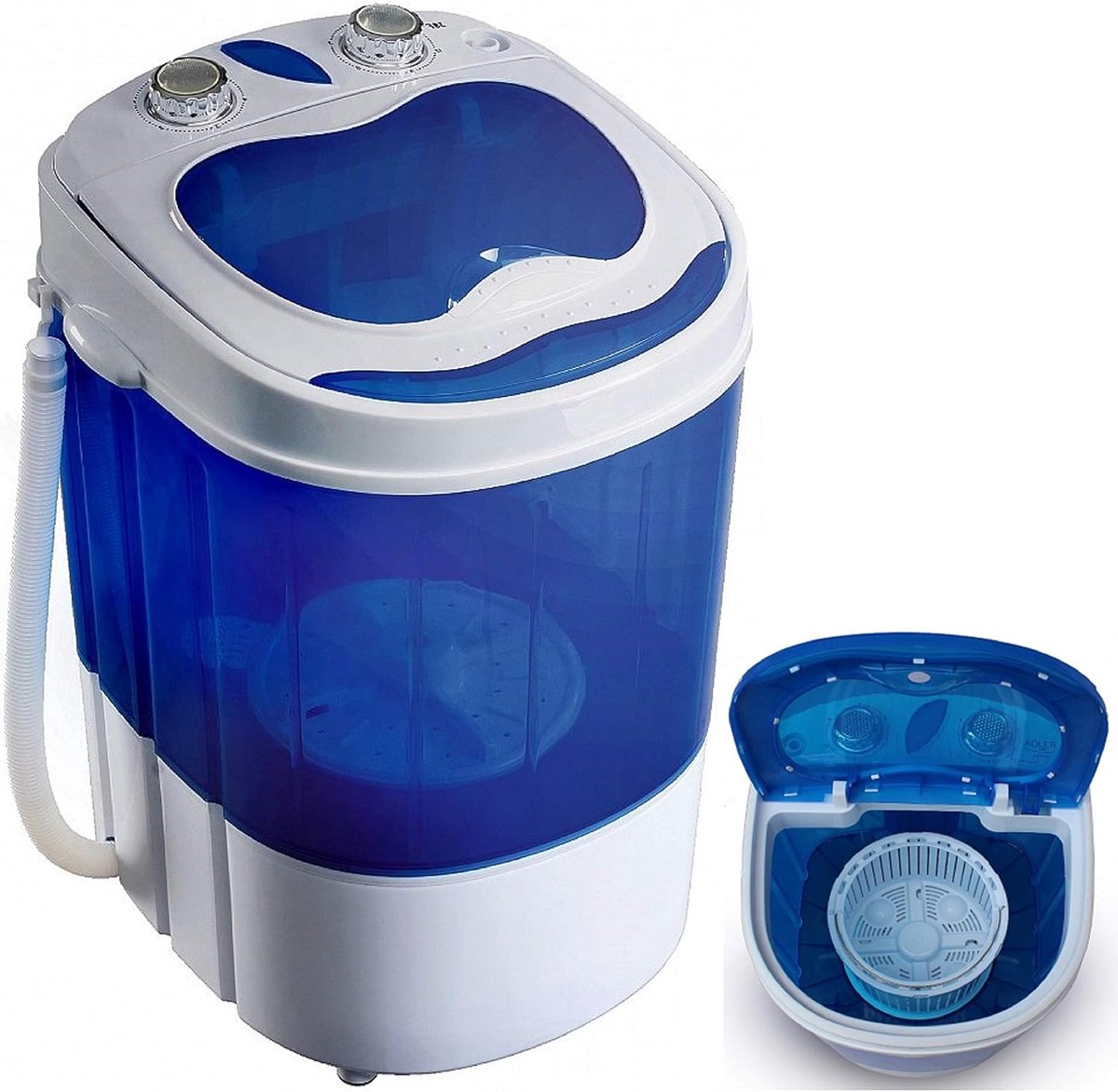 Mini wasmachine Compacte wasautomaat Kleine was Met centrifuge 3 kg capaciteit Wit
