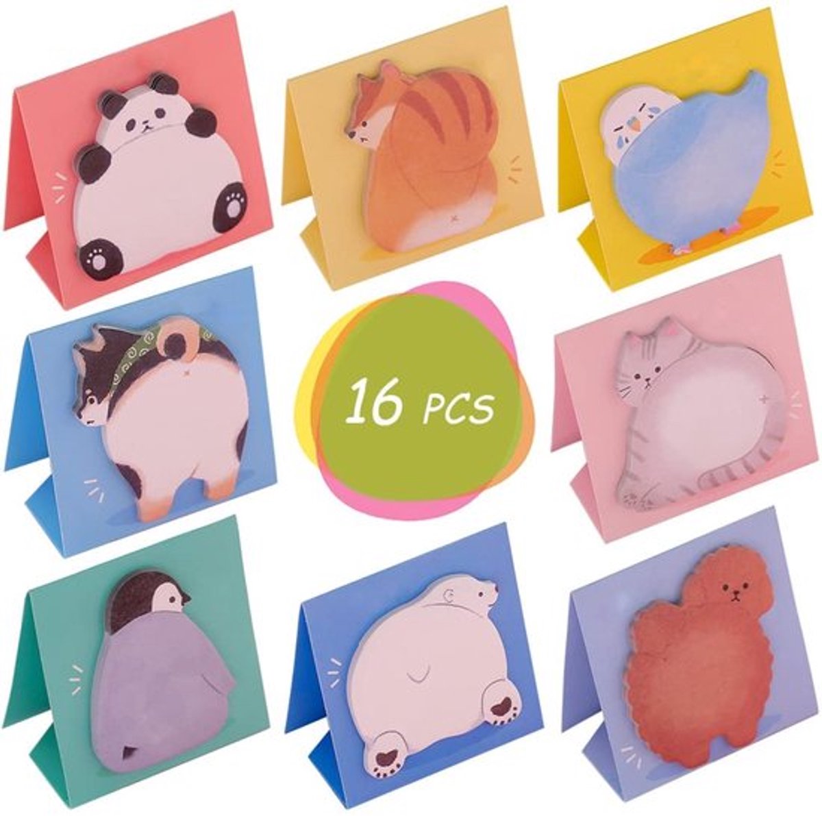 Sticky Notes Cartoon Dieren - Zeynomax Schoolnotities - 16pcs