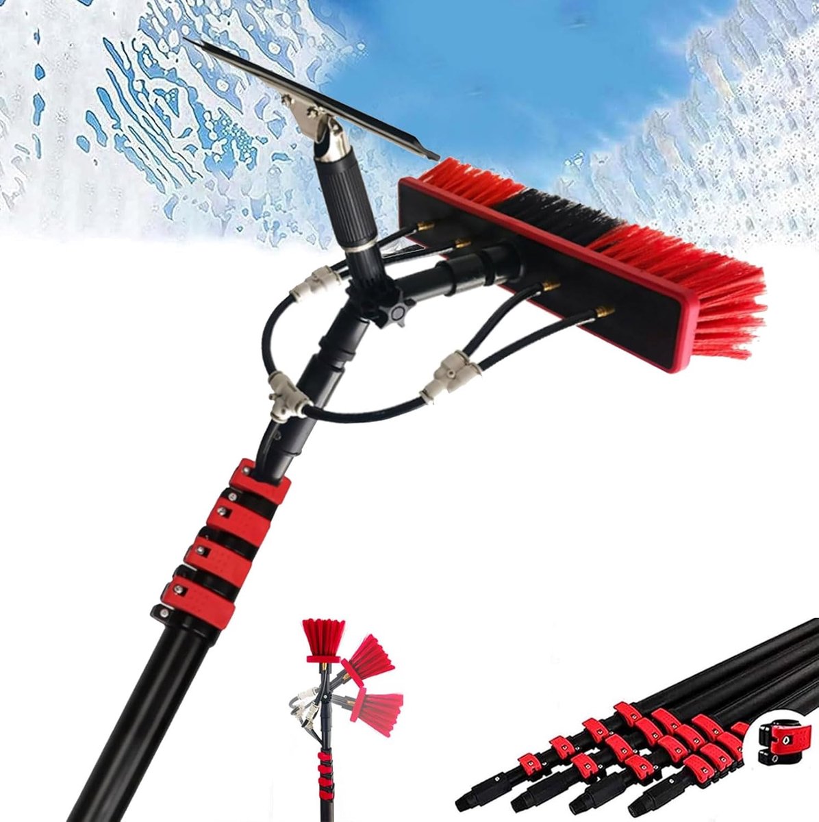 Raamreinigingsset Telescoop - Raamwisser Paal - Hoge Ramen Schoonmaken - Watergevoede Paal - Tot 72 Meter - One Color