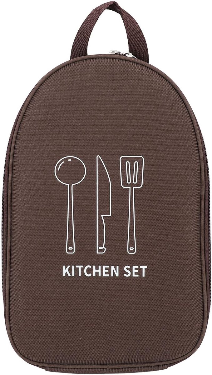 Camping Organizer - Kookgerei Tas - Buiten Koken - Robuust Oxford Materiaal - 36 x 25 cm - Koffie