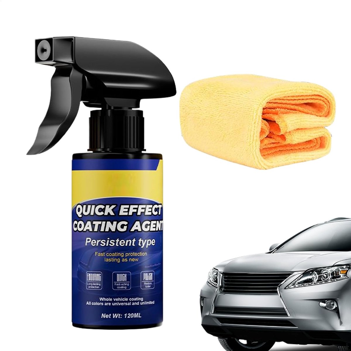 Nano Coating Spray - Hydrofobe Bescherming - Auto Exterieur Onderhoud - Waterdichte UV Barrière - 120 ml - Transparant