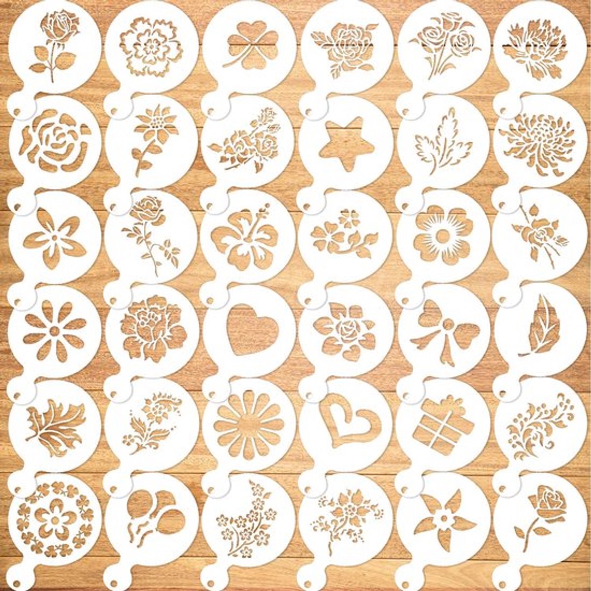 Allecto - Cookie Stencil Set - 36 Stencils - Voor Bakken - 2.5 cm x 3.5 cm