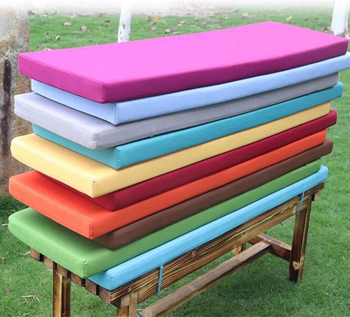 Tuinbankkussen - Zitkussen Buiten - Comfortabel Zitten - Waterdicht Afneembaar - 150 cm - Wit