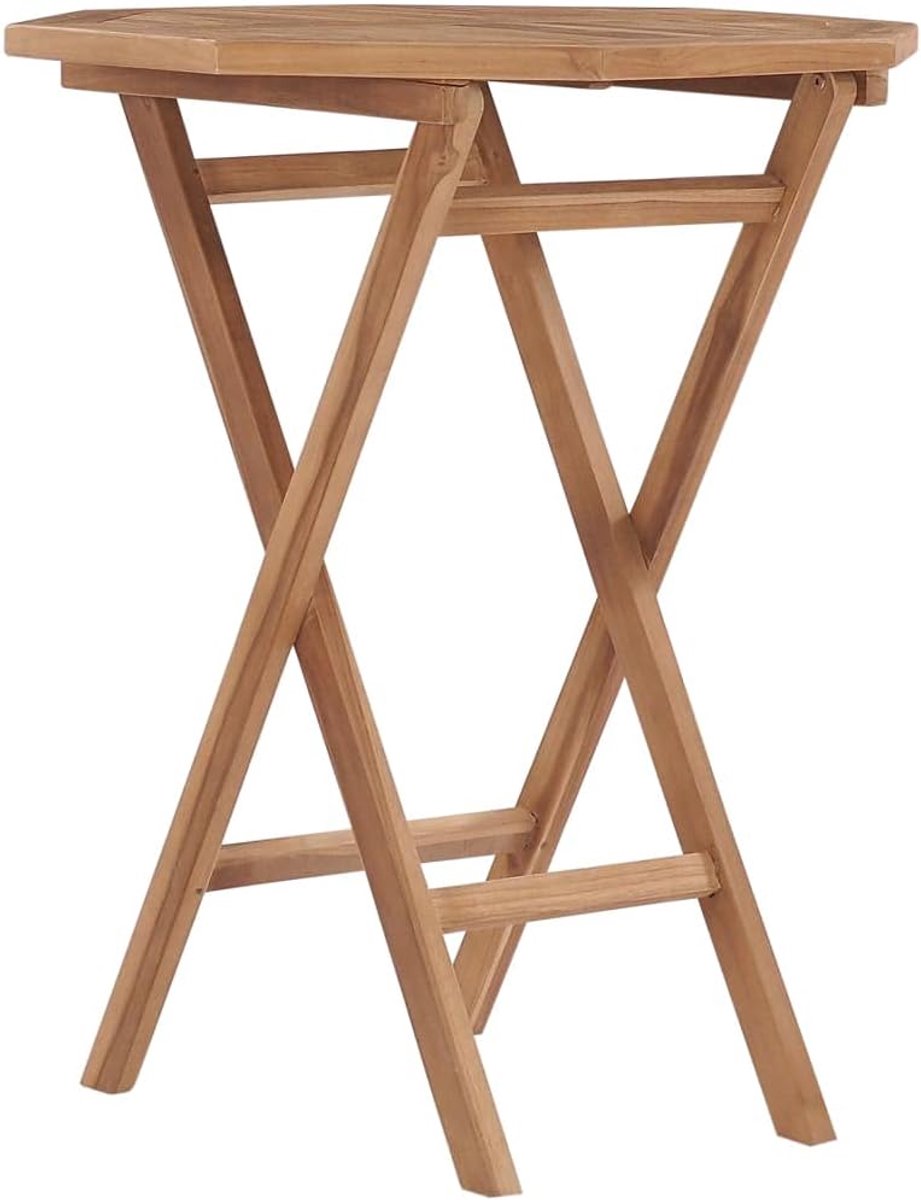 Houten Tuintafel - Balkontafel Klaptafel - Buiten Ontspannen - Duurzaam Teakhout - 60 x 60 cm - Houtkleur