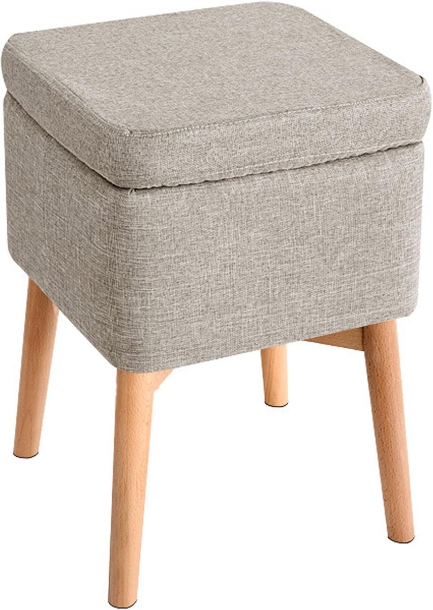 Opbergbank Ottomaans - Poef kruk - Extra zitplaats - Stevige houten constructie - 100 cm - Groen