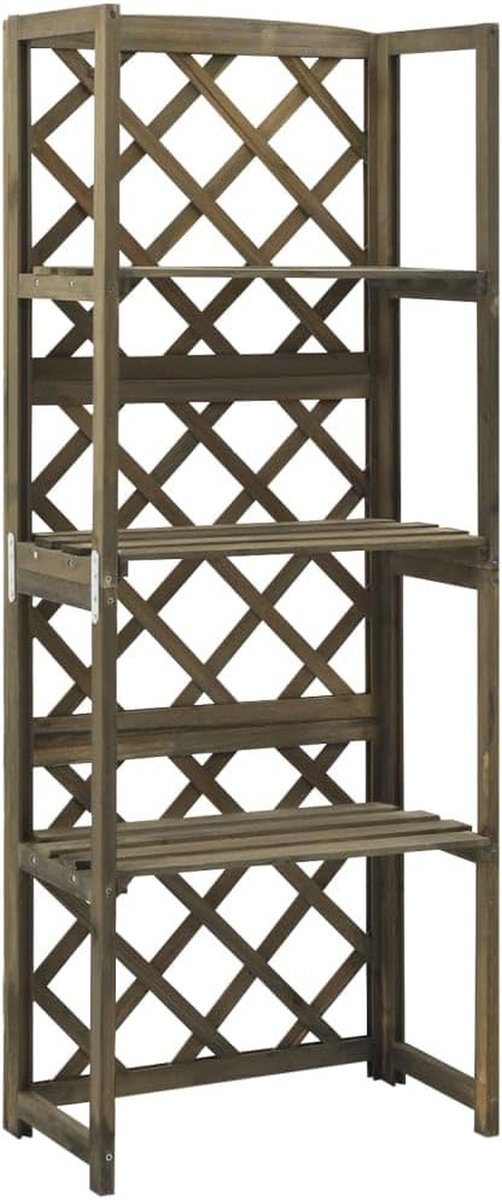 Houten Klimplant Rooster - Plantenstandaard Hekwerk - Planten Ondersteunen - Met 3 Legplanken - 55 x 140 x 30 cm