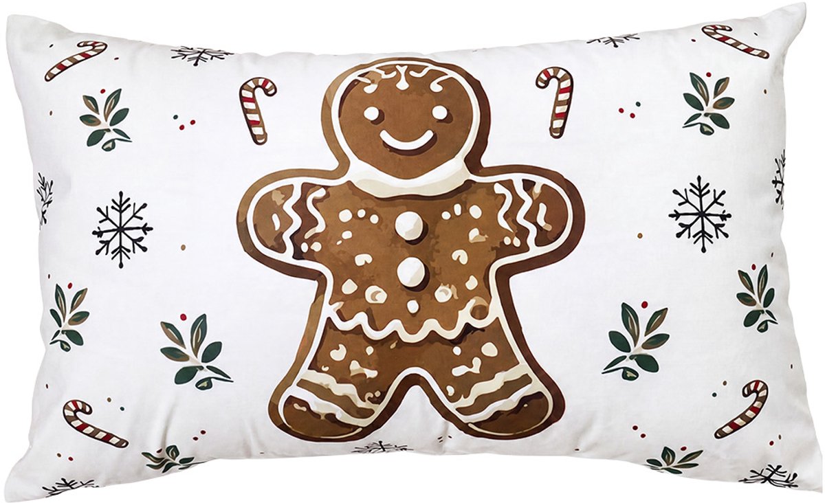 Clayre & Eef Sierkussen Beige Polyester Gingerbread man
