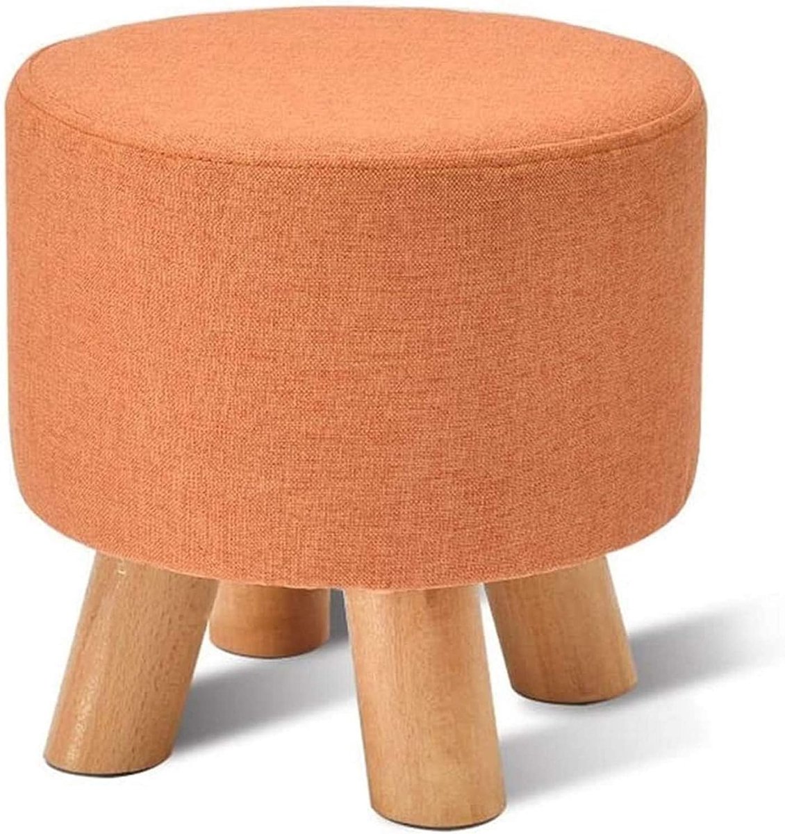 Houten Voetensteun - Gestoffeerde Kruk - Ontspannen Zitten - Duurzame Constructie - Compact Ontwerp - Grijs