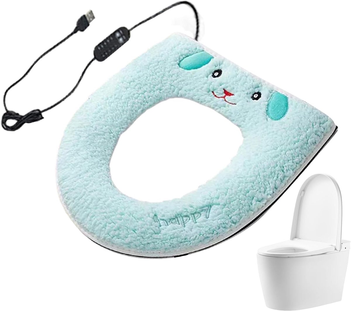 Verwarmde Toiletbril - Zachte Toiletzitting - Winter Comfort - 5 Temperatuurinstellingen - 37x42cm - Lichtblauw