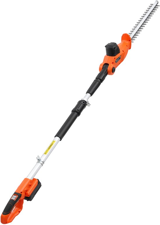 VEVOR 20V Draadloze Heggenschaar, Elektrische Heggenschaarset met Een Snijlengte van 457,2 mm en Een Telescopisch Ontwerp van 187,5–238,5 cm voor Hoge Takken (Inclusief 2,0 Ah Accu en Snellader)