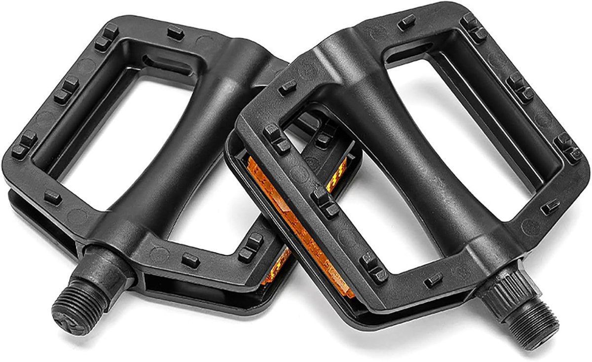 Fietspedalen Set - Platte Pedalen - Fietsen Comfort - Antislip Grip - Lichtgewicht Aluminium - Zwart