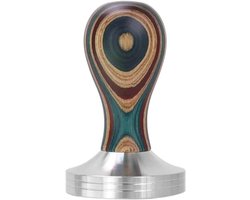 Espresso Stamper - Koffie Perser - Barista Gereedschap - Roestvrij Staal - 49 mm - Kleurrijk Hout