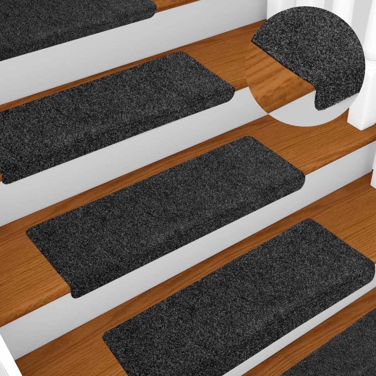 Trapmatten Zelfklevend - Trapbekleding Antislip - Trap Veiligheid - Geluidsdempend Ontwerp - 5 stuks 65 cm - Grijs