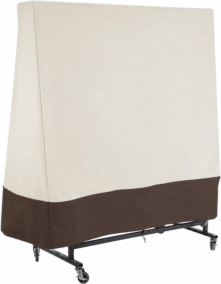 Tafeltennistafelhoes - Outdoor beschermhoes - Tafel beschermen - Waterdicht met ventilatie - 36x85x160 cm - Beige koffie