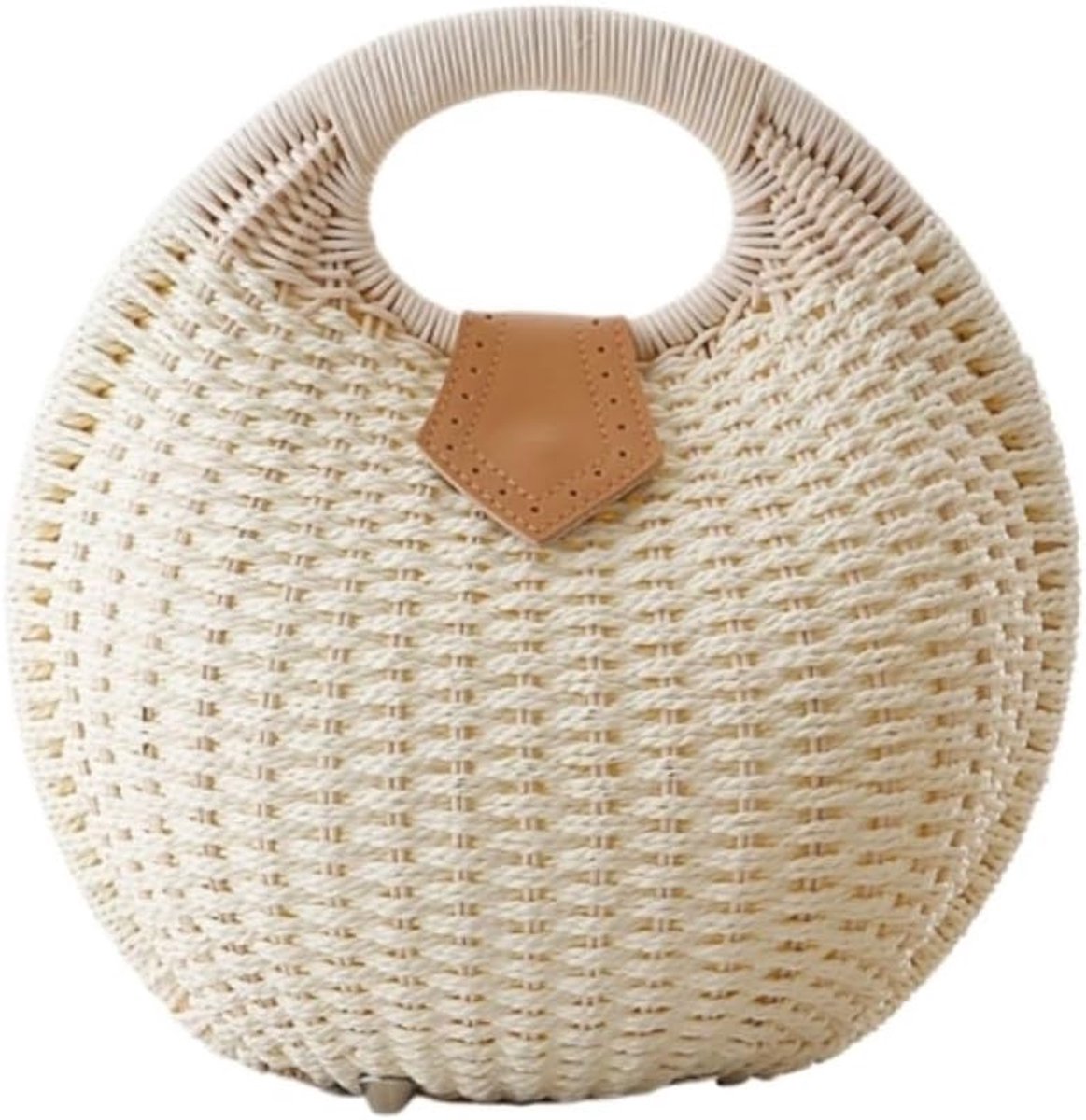 Strandtas Zomer - Stro Zonnehoed - Dagelijks Gebruik - Handgeweven Design - 16x16cm - Naturel