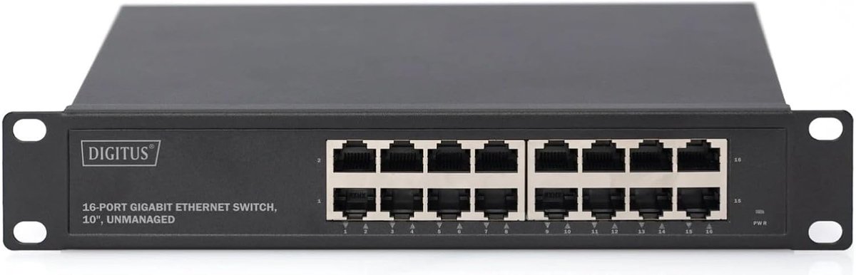 Netwerk Switch - Gigabit Ethernet - Netwerk Installaties - Onbeheerd Plug and Play - 16 Poorten - Zwart
