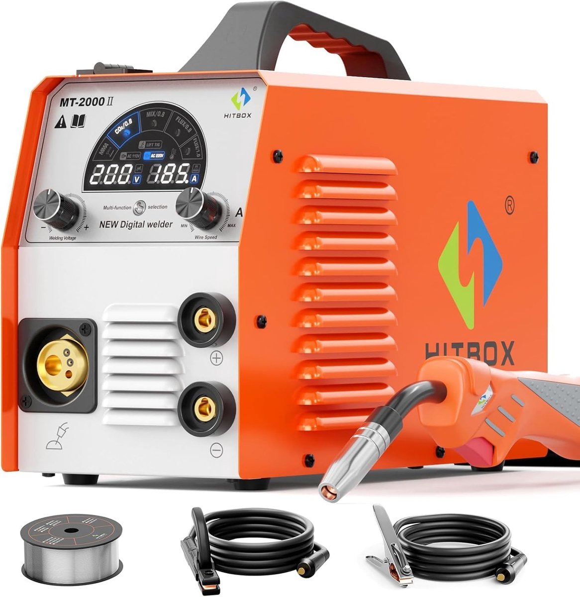 Lasapparaat 4-in-1 - Inverter MIG - Metaal Bewerken - Kleurendisplay - 200A - Roestvrij staal