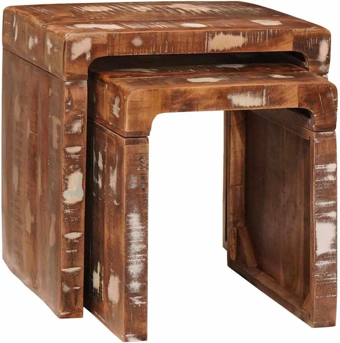 Nesttafelset 2 stuks - Bijzettafels - Woonkamer Inrichting - Ruimtebesparend ontwerp - 46 x 40 x 46 cm - Bruin