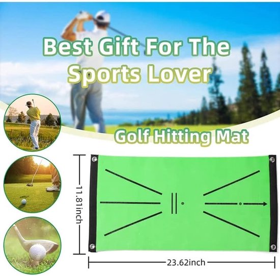 Golfmat - Oefenmat Golf - Swing Analyse - Slagspoor Detectie - 60x30cm - Groen — afbeelding 3