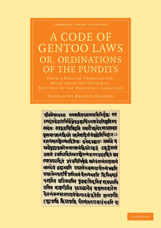 A Code of Gentoo Laws; Or, Ordinations of the Pundits - cover
