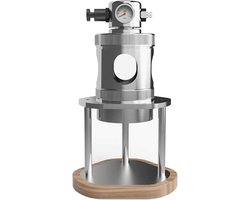 Pneumatische Espressomachine - Handmatige Koffiezetter - Barista Koffie Maken - Manuele Luchtdruk - 58 mm - Zilver Hout