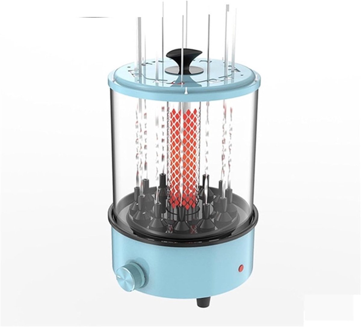 Elektrische Grill - Roterende Spies - Gelijkmatig Grillen - 360° Rotatie - 21.5 cm - Blauw