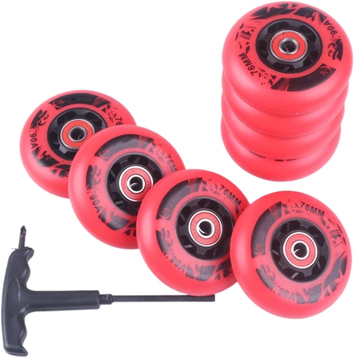 Vervangende Wielen Skate Onderdelen Inline Skaten ABEC-9 Lagers 76mm 80mm