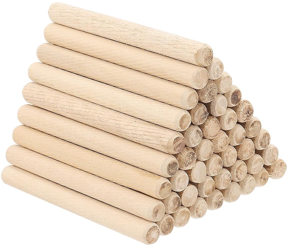 Houten Deuvels - Houten Pinnen - Meubelmontage - Geribbelde Grip - 90 stuks 10x100mm - Houtkleur