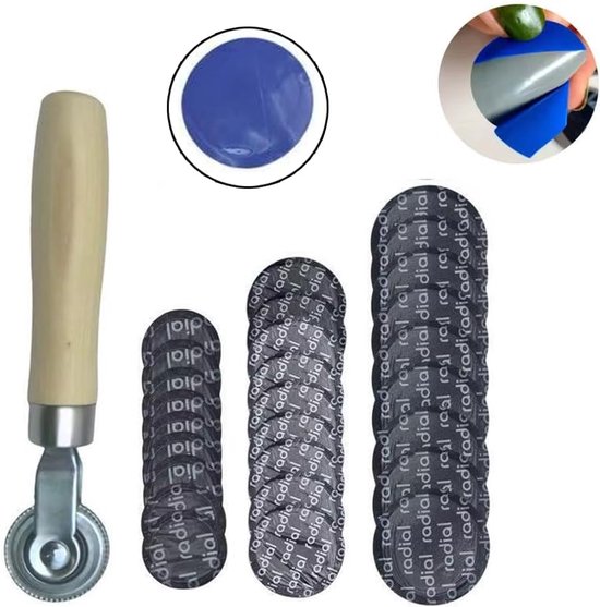 Band Reparatieset - Punctie Patch - Band Lek Repareren - Heavy Duty - 62 Delig - Blauw Zwart Zilver — afbeelding 4