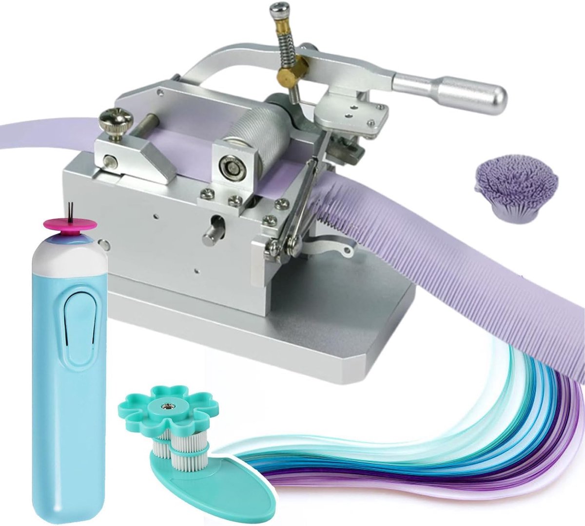 Papier Rol Machine - Bloemen Maker - Papier Knutselen - Verstelbare Breedte - 0.3-4mm - Kleurrijk