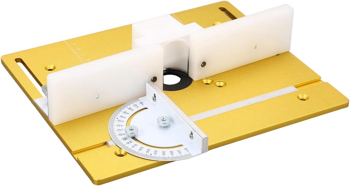 Freestafel Inzetplaat - Houtbewerking Basisplaat - Nauwkeurig Frezen - Duurzame Aluminiumlegering - 1 stuk - Goud