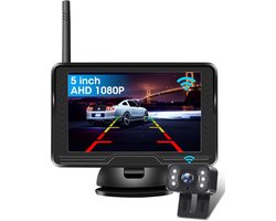 Achteruitrijcamera Set - Parkeerhulp Camera - Veilig Parkeren - Stabiel Draadloos Signaal - 5 Inch Monitor - Zwart