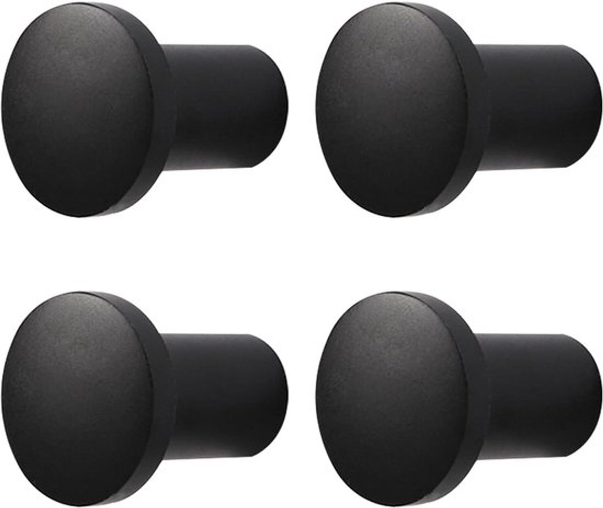 Inovra Plus - 4 stuks Moderne Zwarte Wandmontage Garderobehaken met