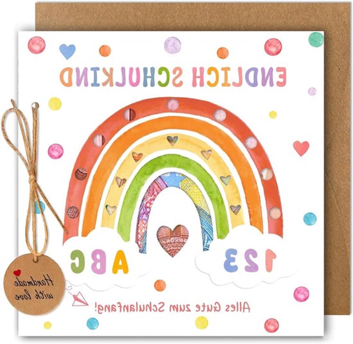 Geldcadeau regenboog thema voor eerste schooldag Inovra Plus