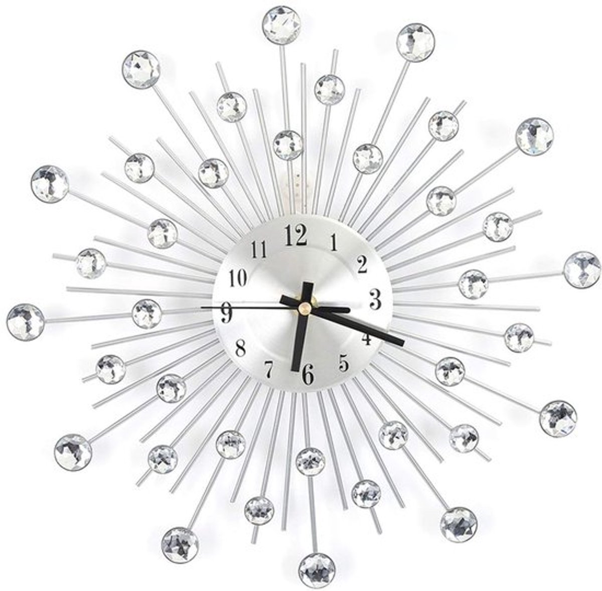 Vt products - 3D-kristallen wandklok - moderne wanddecoratie - fonkelende diamanten