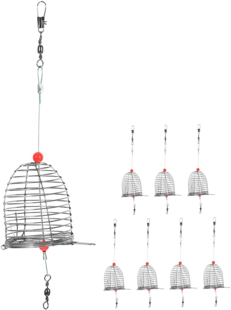 Aas Mand Set - Vis Accessoires - Vissen Vangen - Grote Capaciteit - 8 Stuks - Zilver