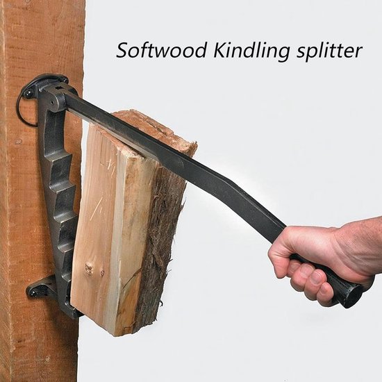 Houtklover Tool - Handmatige Splijter - Haardhout Maken - Wandmontage Mogelijk - 60 cm Lengte - Zwart — afbeelding 2